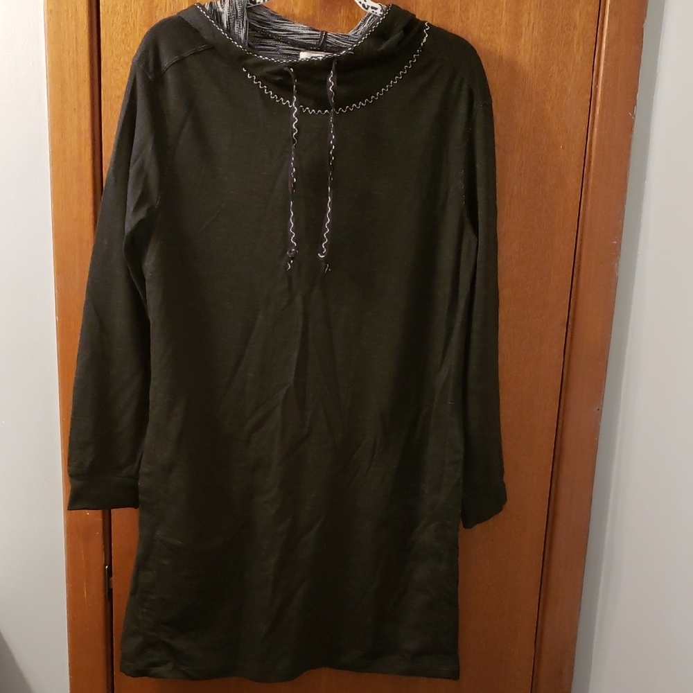 Max Studio Black Hooded Tunic
